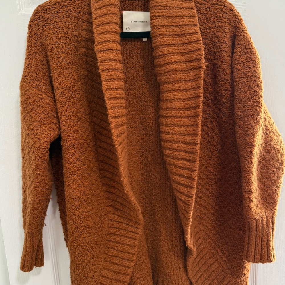 Anthropologie Rust Cardigan Sweater